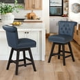 thumbnail image 6 of Dycanpo 26'' Swivel Bar Stools Set of 2, Upholstered Barstool with Footrest for Kitchen,Blue-Faux Leather, 6 of 12