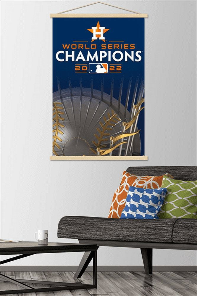 MLB Houston Astros - 2022 World Series Team Logo Wall Poster with Magnetic Frame, 22.375" x 34"