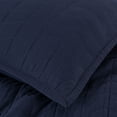 thumbnail image 6 of Chezmoi Collection Madrid Herringbone Geometric Solid Cotton Lightweight Quilt, 3-Piece Quilt Set, King, Navy Blue, 6 of 9