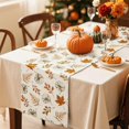thumbnail image 3 of Pumpkins Maple Leaves Fall Table Runner,Thanksgiving Holiday Kitchen Dining Table Decoration for Fall Home Decor 13x108 Inch - Orange, 3 of 6