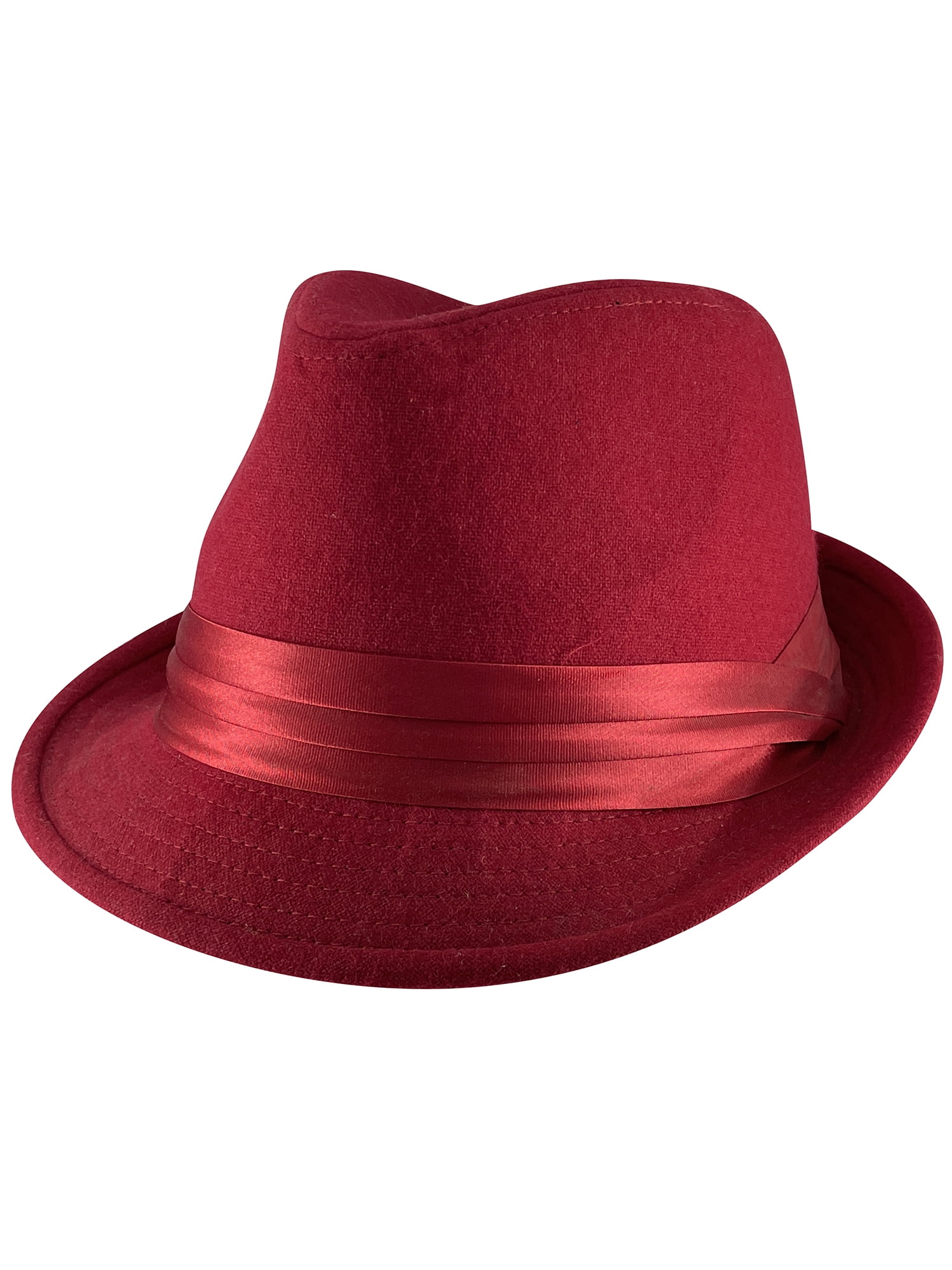 Top Headwear Satin Band Wool Fedora Hat 