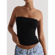 thumbnail image 4 of Top de Tubo Sin Tirantes con Espalda Descubierta y Doble Forro para Mujer, Estilo Y2K, para Salir en Verano de 2025 Negro M, 4 of 9