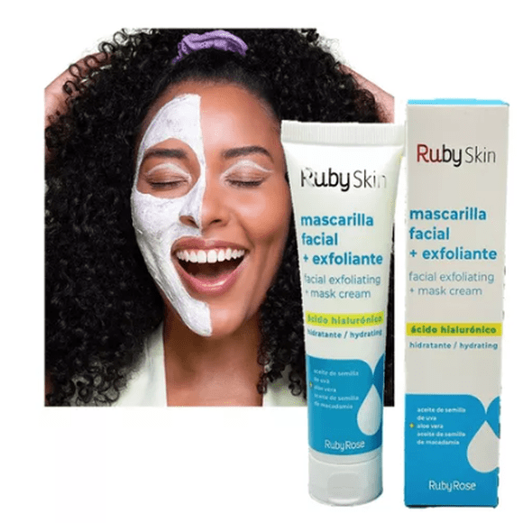 Mascarilla Facial Exfoliante C/acido Hialuronico Ruby Skin Tipo De Piel Mixta