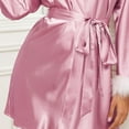 thumbnail image 5 of Kaemgyyd Women's Short Bathrobe Lightweight Silky Satin Robes Bridesmaid Bride Party Kimono Plus Szie Sleepwear, 5 of 7