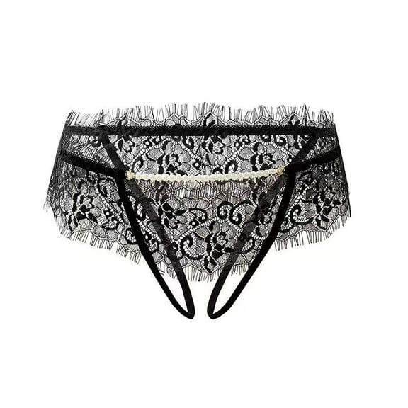 Ruimatai Women's Sexy Low-Rise Pearl G-String Underwear Lace T-Back Comfortable Breathable Soft Stretchy