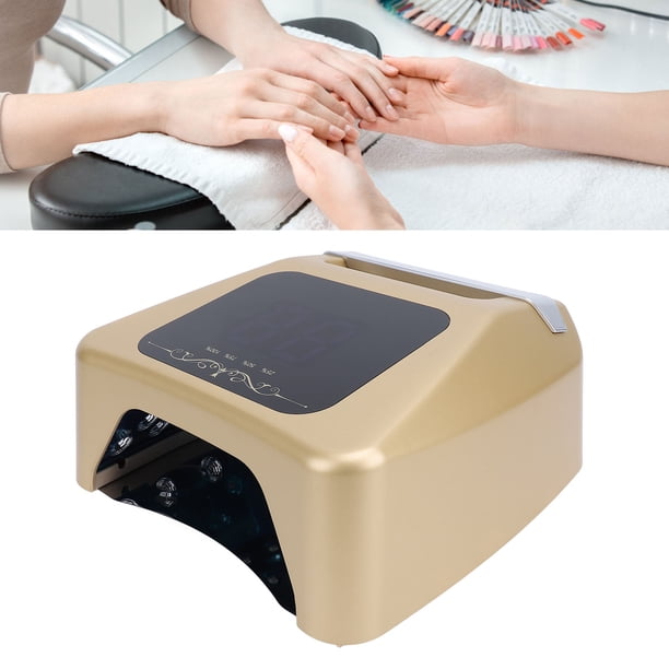 Lámpara De Uñas LED, Lámpara De Curado De Esmalte De Uñas Portátil Dorada, 4 Temporizadores Para El Hogar