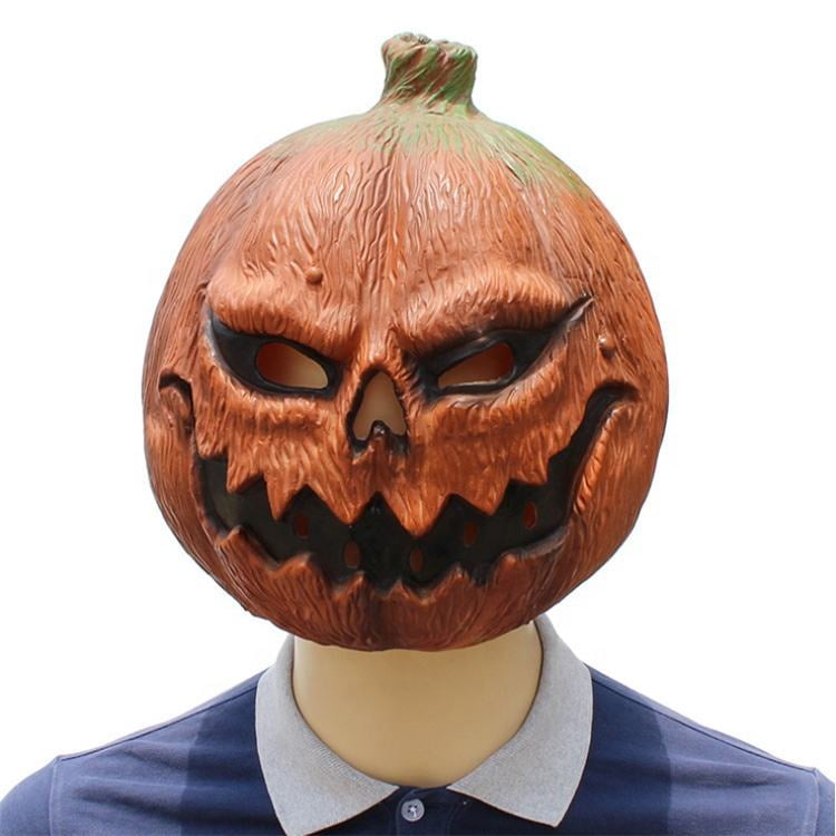 Novelty New Pumpkin Mask Halloween Latex Mask Cosplay Creepy Scary Pumpkin Headgear Mask Costumes Props 