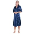 thumbnail image 5 of Women's Satin Robe Silk Kimono Bathrobe for Bride Bridesmaids Wedding Party Long Loungewear, 5 of 6