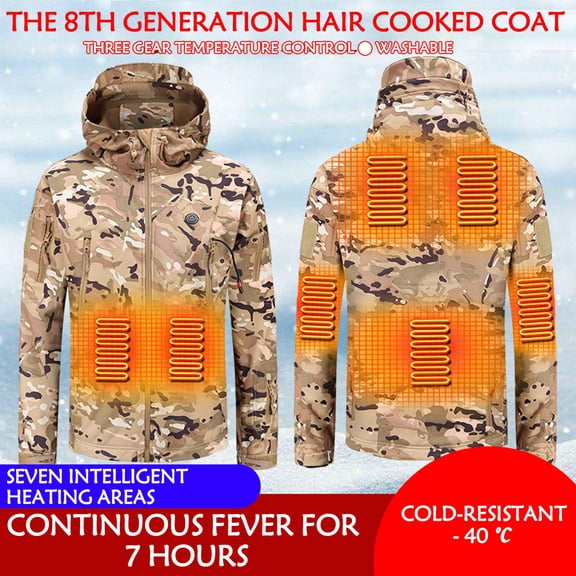 Zpanxa Heated Jackets for Women, Heated Coat for Women Men Adult Fashion Plush Heating Loose Long Sleeve Blouse Zipper Winter Coat with Pockets Beige M