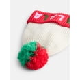 thumbnail image 4 of Holiday Time Women's Sequined Fa La La Beanie Hat, Ivory/Red, 4 of 4