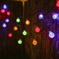 thumbnail image 2 of Luces de cadena Luces de globo de cristal multicolor para exteriores, luces de patio con energía solar impermeables para jardín -5M30LED, 2 of 5