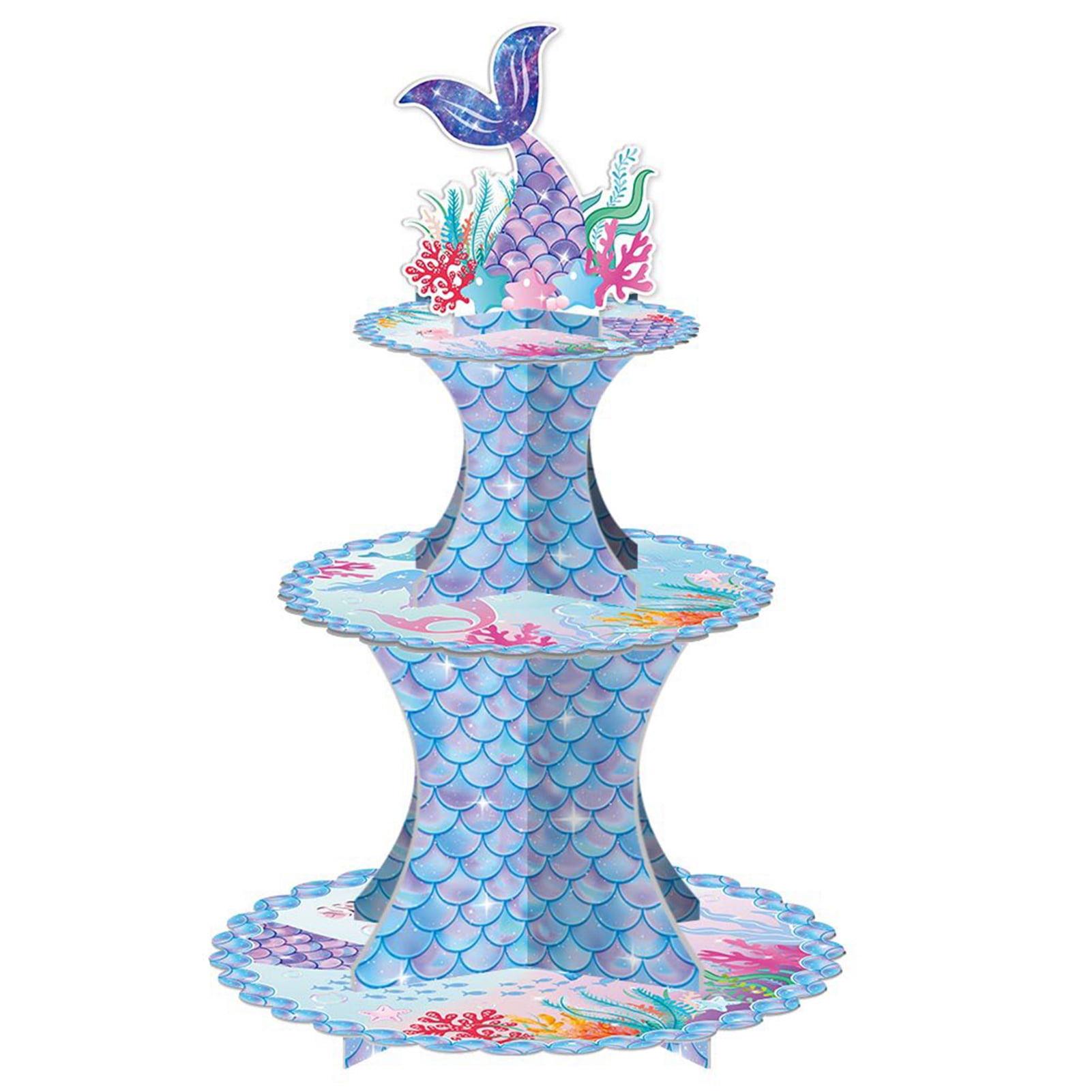 3 Tier Mermaid Cupcake Stand Theme Party Decoration Cake Holder