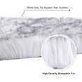 thumbnail image 4 of LAICAIW Square Faux Fur Sheepskin Chair Cover Seat Cushion Pad Super Soft Area Rugs for Living Bedroom Sofa (1.6ft x 1.6ft, White-Grey Tip), 4 of 7