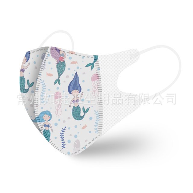 Mascarilla 3D para niños con estampado de dibujos animados para bebés, mascarilla protectora desechable transpirable para niños y niñas y estudiantes