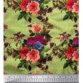 thumbnail image 1 of Soimoi Cotton Voile Fabric Geometric,Leaves & Peony Floral Printed Fabric 1 Yard 42 Inch Wide, 1 of 3