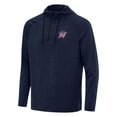 thumbnail image 2 of Men's Antigua Heather Navy Miami Marlins Spikes Stars and Stripes Team Logo Quarter-Zip Pullover Hoodie, 2 of 3