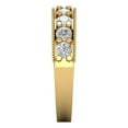 thumbnail image 3 of Clara Pucci 14K Yellow Solid Gold Custom Laser Engraved Women's Solid Gold Ring Statement Band With Round Cut 0.81TCW, 3 of 7