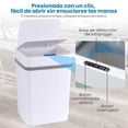 thumbnail image 4 of Cubo De Basura Automático Con Sensor Para Baño, 18L Botes de Basura Inteligente Sin Contacto, Cubo de Basura de Plástico Grande USB Rechargeable para Cocina, Oficina, Sala, Retrete, Recámara, 4 of 9