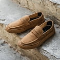 thumbnail image 4 of Men's Casual Loafers Slip On Leather Shoes Lightweight Driving Shoes Moccasins Classic Penny Loafer Flats Boat Shoes Outdoor Walking Shoes, 4 of 15