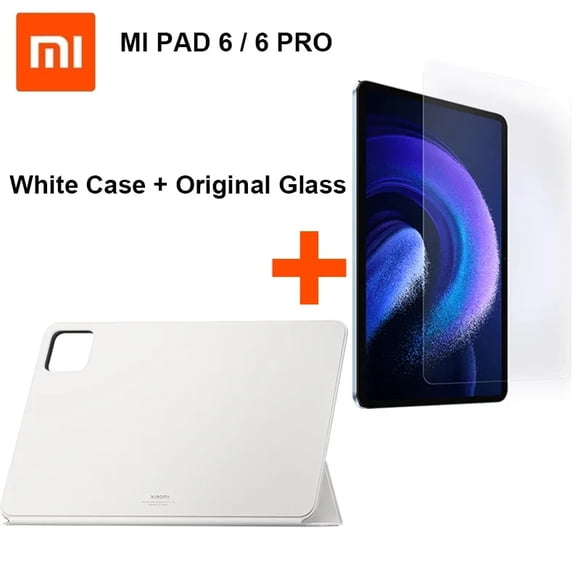 Original Mi Pad 6 / 6Pro Tablet Case 11" 2023 PU Leather Folding Stand Magnetic Flip Stand Mi Pad 6 Pro Case Cover with Original Glass for Mi Pad 6