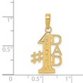 thumbnail image 2 of Diamond2Deal 14K Yellow Gold #1 DAD Charm Pendant for Women (L- 0.95 inch, W- 0.56 inch), 2 of 6