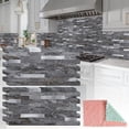 thumbnail image 5 of 20 Sheets Peel and Stick Backsplash for Kitchen, Gray-Gold Stone with Metal Silver Look Stick on Tile Upgrade Your Kitchen Backsplash, RV, Fireplace, 5 of 5