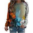 thumbnail image 1 of Camisas informales de manga larga para mujer, sudadera de cuello redondo con estampado Floral de plantas, jersey de cuello redondo, túnica holgada con estampado de puesta de sol Pompotops gfhjh19847, 1 of 5