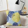 thumbnail image 2 of Navy Blue Yellow Dahlia Pillow Covers 20x20 Set of 2, Gray Geometric Floral Outdoor Throw Pillow Covers Spring Summer Pillowcase Modern Farmhouse Home Decorations Cushion Case for Living Room Bedroom, 2 of 5