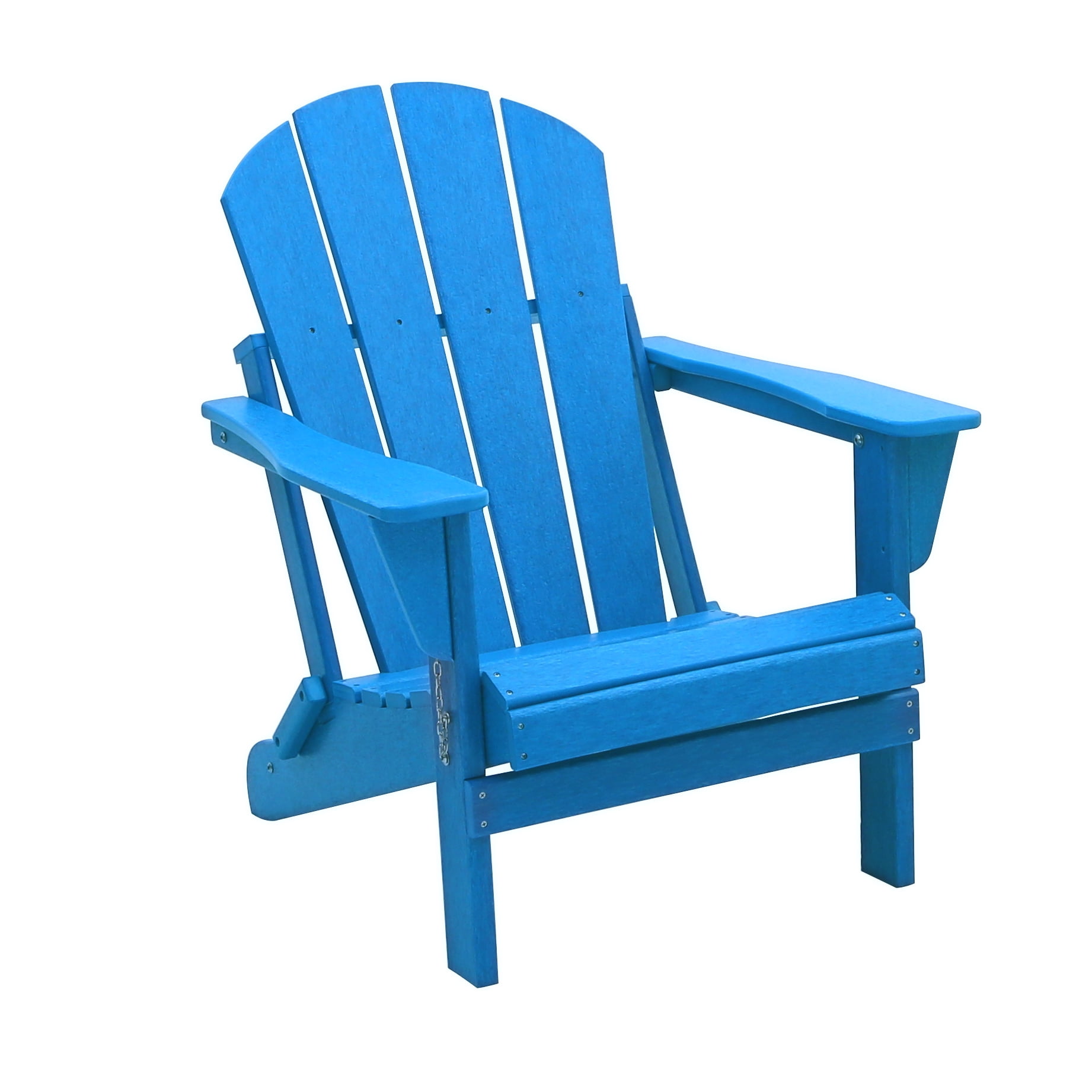 BRAXTON Outdoor Patio Folding Poly Adirondack Chair (Set of 2), Pacific Blue