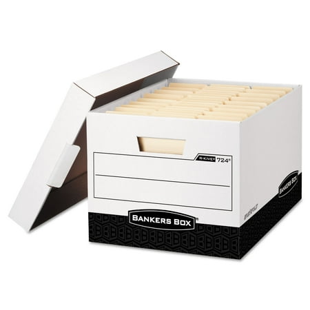 Bankers Box 12 Pack R-KIVE Heavy-Duty File Storage Boxes  FastFold  Lift-Off Lid  Letter