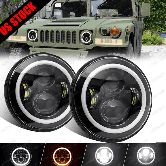 7''inch LED Headlights Plug & Play Headlamp For Humvee M998 M923 M35a2 Truck
