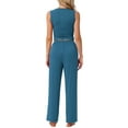 thumbnail image 3 of INSPIRE CHIC Women's Lounge Set Sleeveless Tank Top and Pants Sleepwear Soild Pajama Set XL Blue, 3 of 6