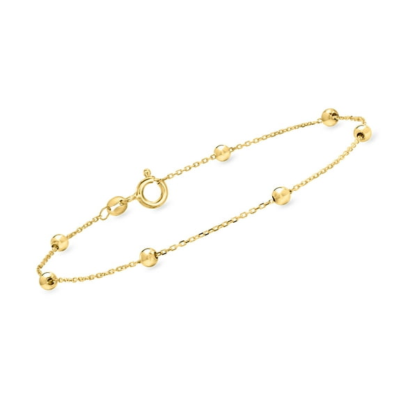 Ross-Simons Italian 10kt Yellow Gold Bead Station Bracelet, Women's, Adult