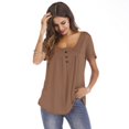 thumbnail image 2 of Blouse d'Été à Manches Courtes pour Femmes, T-shirt Décontracté Ample, Tunique, Grande Taille, 2 of 2