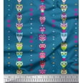 thumbnail image 1 of Soimoi Poly Georgette Fabric Heart & Owl Kids Fabric Prints by Yard 42 Inch Wide, 1 of 1