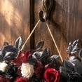 thumbnail image 4 of JHyouerji Artificial Rose Front Door Swag Wreath 24x10x1 Inch Red All Season Farmhouse Hanging Floral Decor for Wedding Holiday, 4 of 7