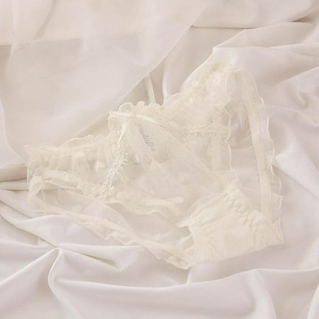 

Final Clear Out! Lace Bow Panties Bandage Women Panties Heart Underwear Sexy Briefs Transparent Lingerie Female Thongs