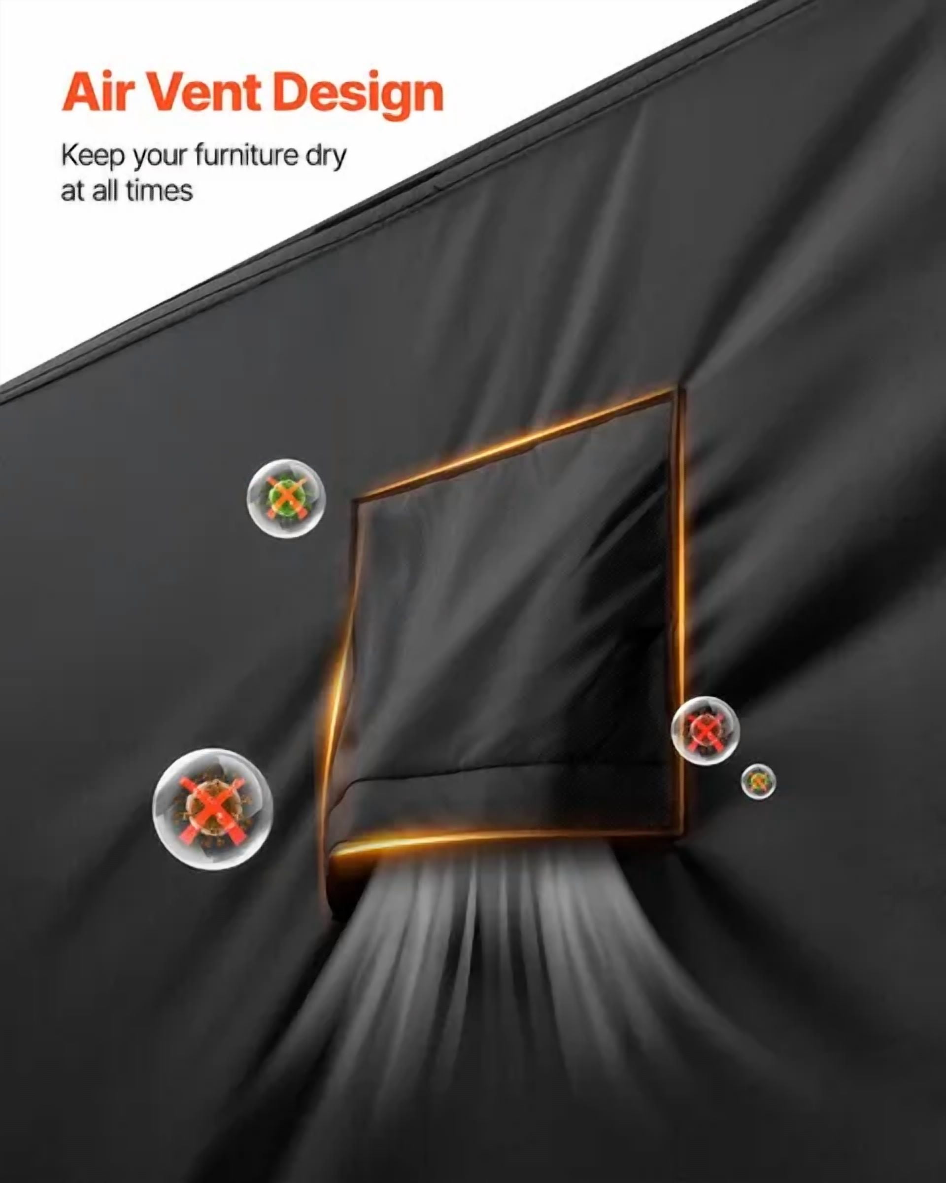 Patio Outdoor Furniture Cover Waterproof 420D 110x84 Inches for Table Chairs Sofa