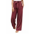 thumbnail image 2 of Kureaily Wide Leg Pants For Women High Waisted Tied Belt Palazzo Pants Baggy Flowy Summer Casual Beach Pants With Pockets Women Casual Pants, 2 of 4