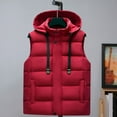 thumbnail image 4 of BAETEUY Men Waistcoat - Stand Collar Hooded Sleeveless Zipper Placket Down Cotton Vest with Pockets, 4 of 8
