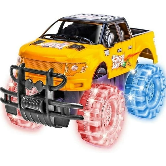 ArtCreativity Light-Up Monster Truck – 8” Push-and-Go Toy Truck with Flashing LED Tires – Fun Monster Truck Toy for Boys Ages 5 to 7