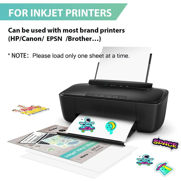 Koala Printable Vinyl Sticker Paper for Inkjet Printer - 50 Sheets