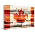 thumbnail image 2 of Parvez Taj "Canadian Leaf" Painting Print on White Wood, 2 of 7