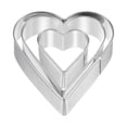 thumbnail image 1 of Cortadores de galletas Uxcell, cortador de galletas en forma de corazón de acero inoxidable, paquete de 3, 1 of 7