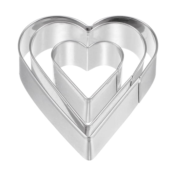 Uxcell Cookie Cutters, Heart Shaped Stainless Steel Biscuit Cookie Cutter 3 Pack