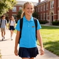 thumbnail image 5 of HAOTAGS Boys Short-Sleeve Uniform Shirt (2-15) Classic Turn-Down Collar Breathable Polo Shirts for Back-to-School Sky Blue Size 8, 5 of 9