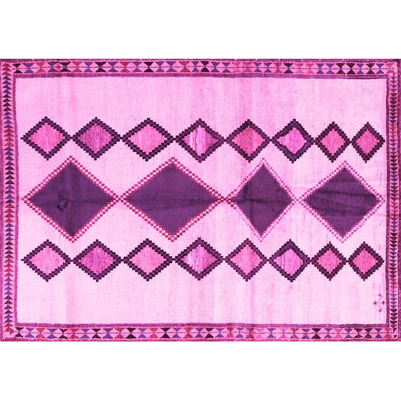 Ahgly Company Indoor Rectangle Southwestern Pink Country Area Rugs, 6' x 9'
