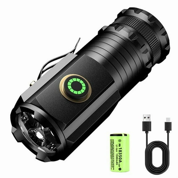 Mini LED Flashlight Rechargeable USB C Charging, Small Flashlights Powerful with 5 Light Modes, Pocket Flashlight with Clip, Magnetic Flashlight for EDC ,Camping, Hiking,Emergency