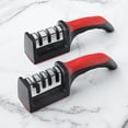 thumbnail image 2 of [3-Second Knife Sharpener] Knife Sharpening Tool, Whetstone, Household Kitchen Knife Sharpening, German Multi-functional Cutting Tool, Home Use Design [Four-Section Red and Black Sharpener] PP Bag, 2 of 5