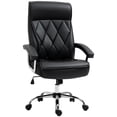 thumbnail image 2 of Vinsetto High Back Executive Office Chair Computer Desk Chair Adjustable Ergonomic Home Office Chair Diamond-Stitched PU Leather Swivel with Padded Armrests, Black, 2 of 9